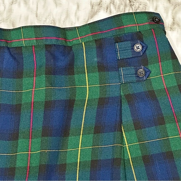 Preppy Tartan Blue Plaid School Girl Mini Skirt Lands End Women Sz 5 Academia - Picture 3 of 12
